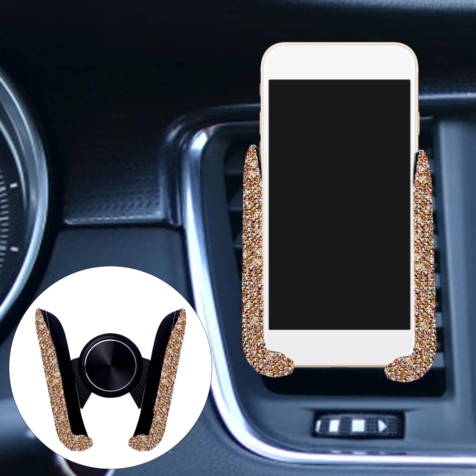 CowLost | product_id-diamond-crystal-car-air-vent-phone-holder-clip-stand-bracket-interior-accessory |17