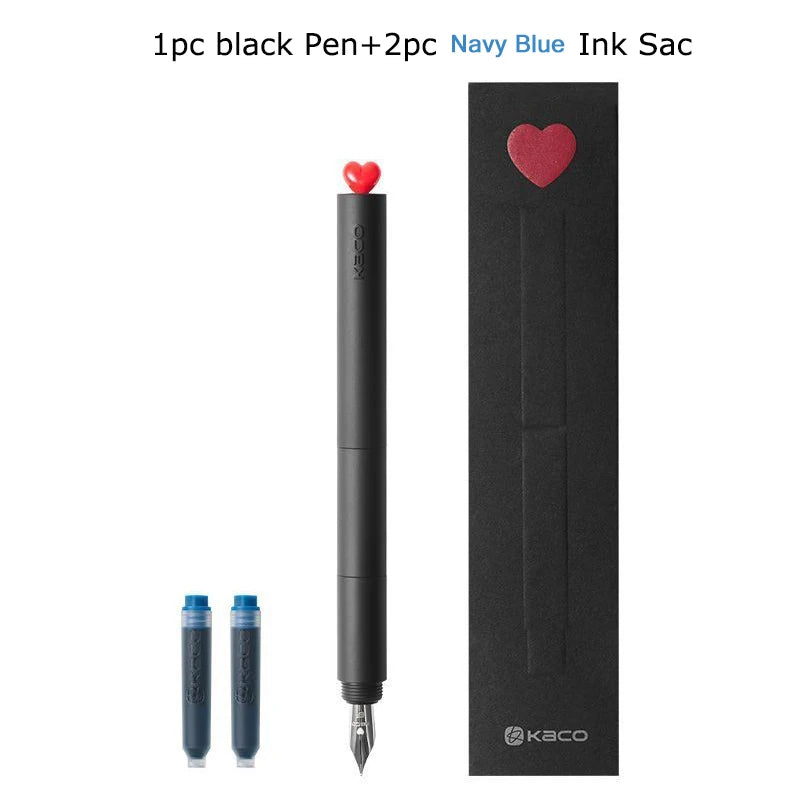 CowLost | product_id-kaco-first-love-fountain-pen-rotating-cap-ef-fine-nib-pocket-size-black-white-smooth-writing-calligraphy-gift |22