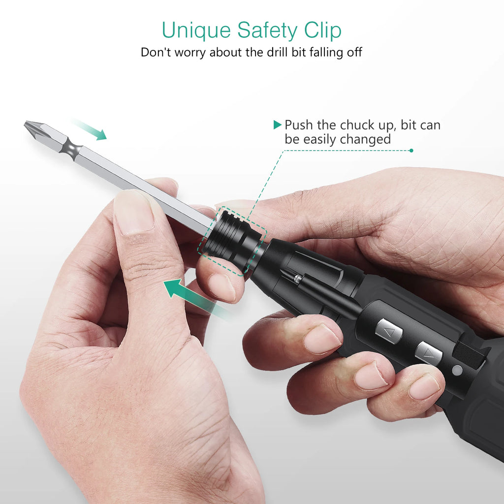 ORIAC Cordless Rechargeable Electric Screwdriver Set with LED Lights Portable Home Repair Tool Kit