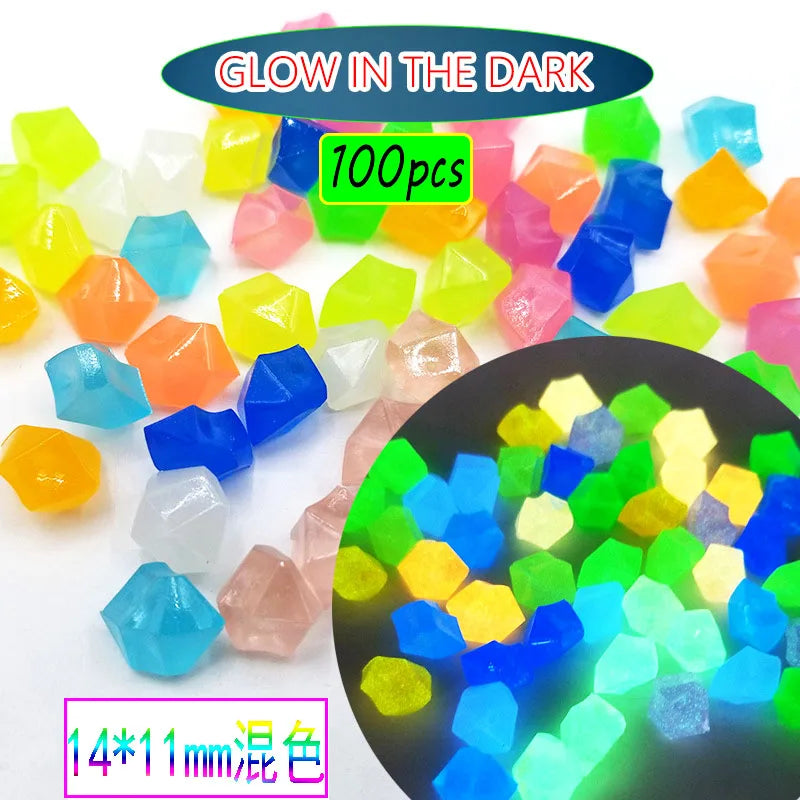 100pcs 14x11mm Dark Pebbles Glow Fish Garden Stone Aquarium Decoration