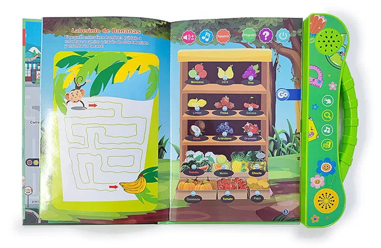Spanish Talking Sound Education Book with 4 Games and English Stories for Children Ages 5-8