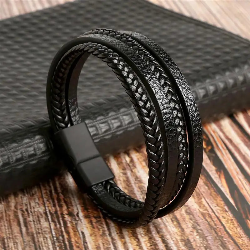 CowLost | badge-pass-holders-jiayiqi-stainless-steel-and-leather-bangle-bracelet-for-men |26