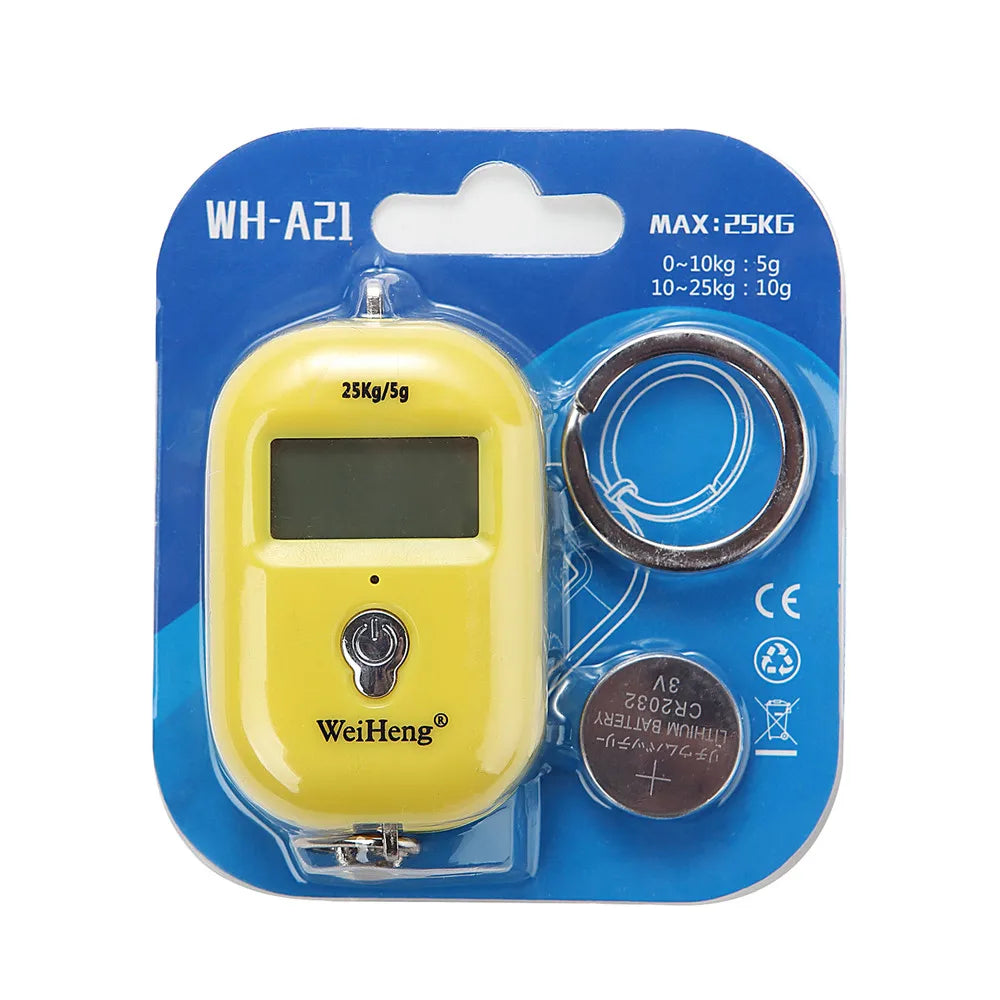 Mini Digital Hanging Scale 25kg 5g LCD Pocket Fishing Luggage Keychain