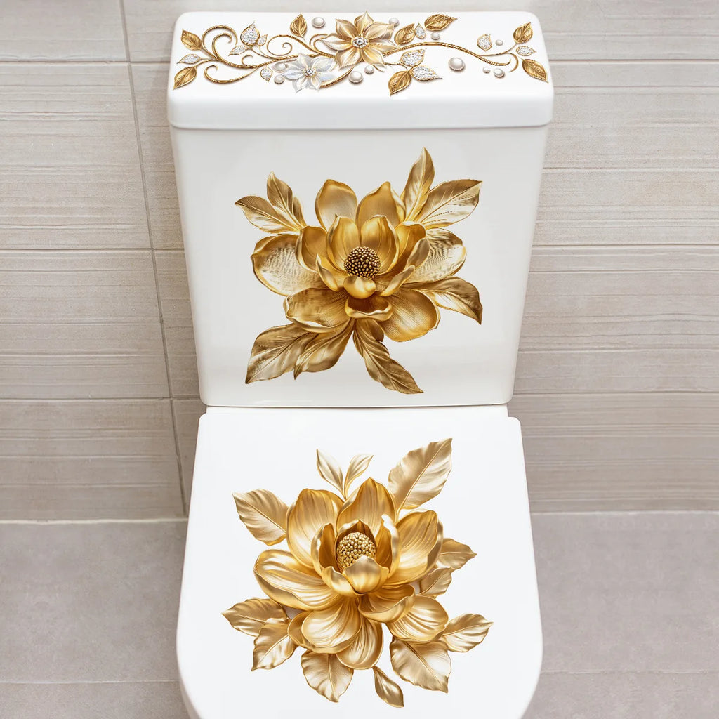 CowLost | gold-diamond-flower-bathroom-toilet-self-adhesive-sticker |6