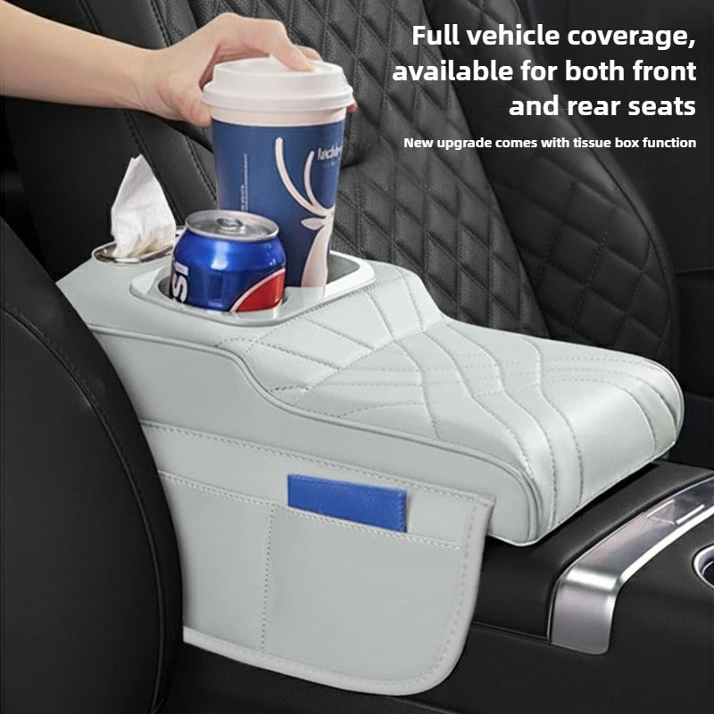 CowLost | product_id-car-armrest-cushion-with-2-side-pockets-2-cup-holders-tissue-box-cover |4