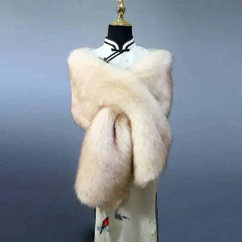 CowLost | 32-colors-165-30cm-women-luxury-warm-faux-fox-fur-shawl-winter-ladies-plush-scarf |2