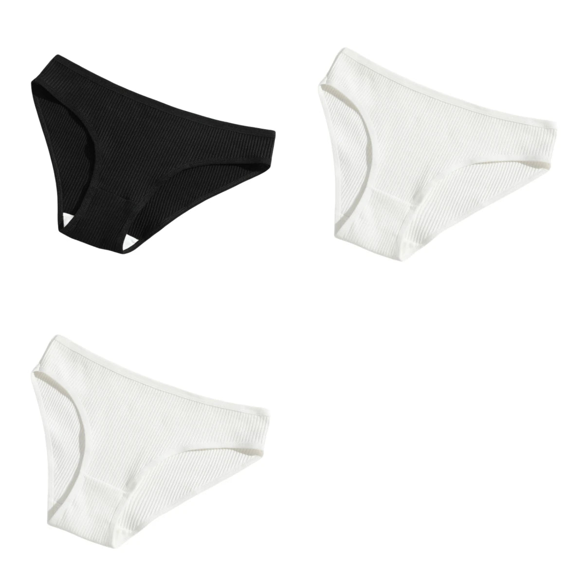 CowLost | product_id-3pcs-women-low-waist-seamless-cotton-breathable-briefs-panties-solid |24