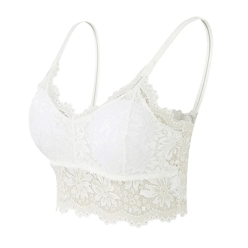 CowLost | 7-color-lace-sexy-crop-top-women-padded-camisole-bra-breathable |8