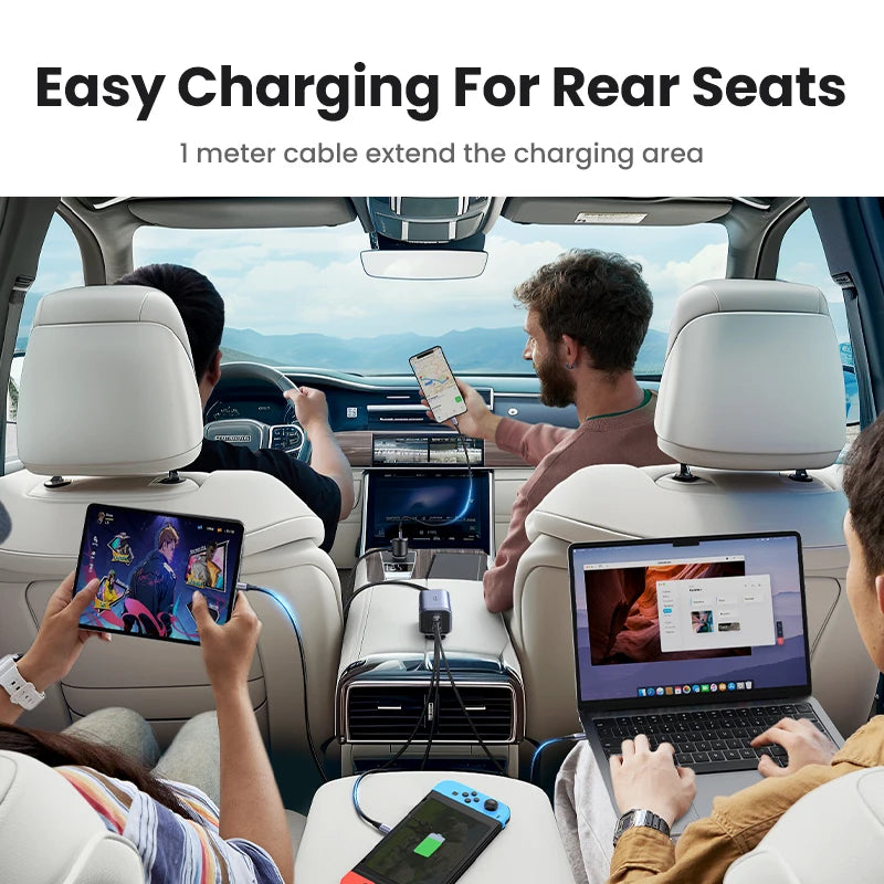 CowLost | ugreen-car-charger-150w-fast-charge-extender-4-usb-devices |6