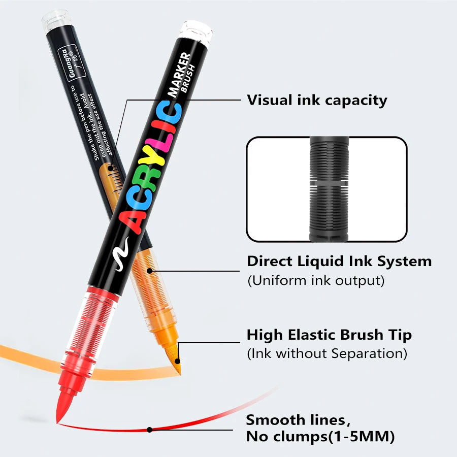 CowLost | markers-product_id-acrylic-paint-soft-brush-markers-set-for-wood-stone-canvas |4