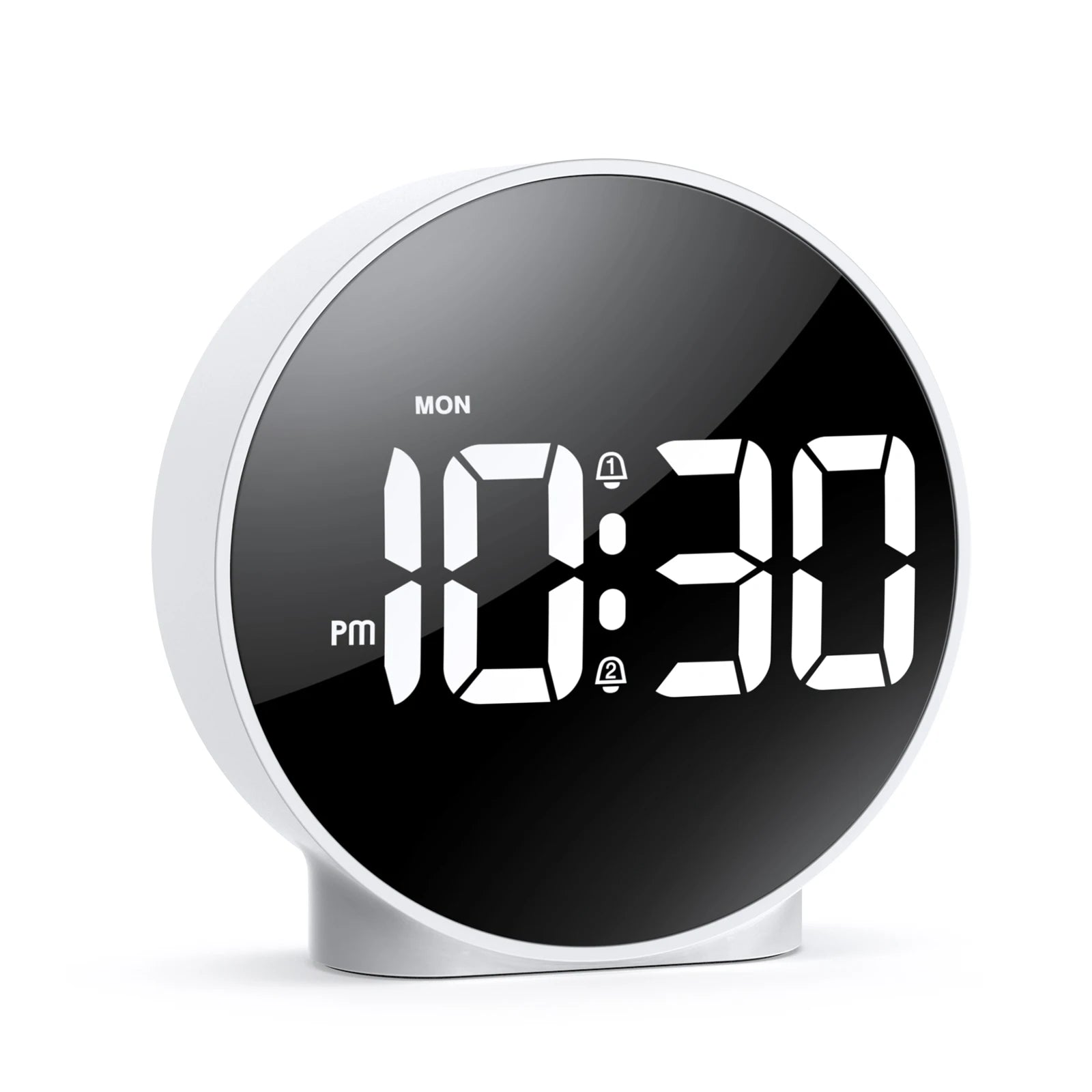 ORIA Digital LED Alarm Clock with Snooze Night Light USB Round Table Clock 3 Colors