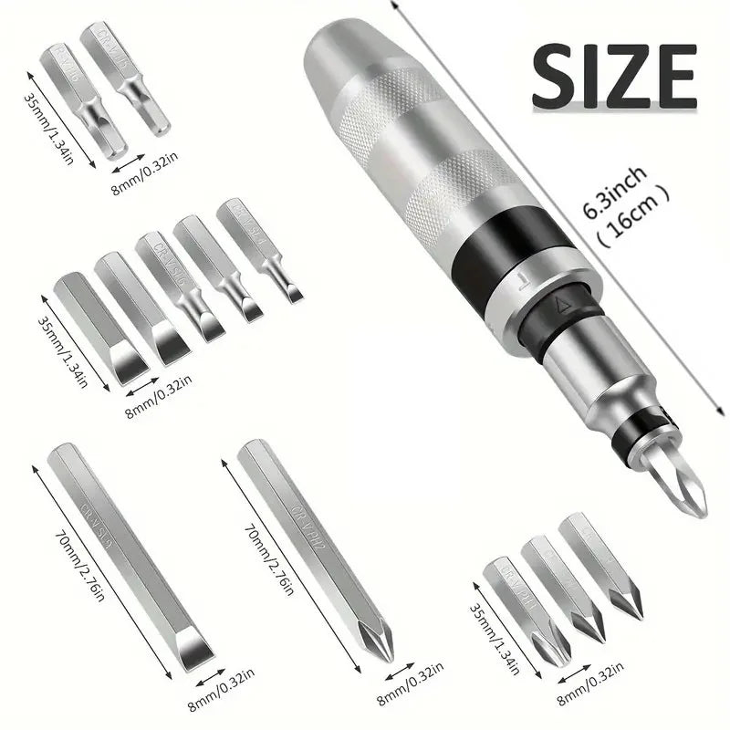 CowLost | 7-13-piece-impact-screwdriver-set-shockproof-screwdriver-chisel-bits-multifunctional-screw-extractor-remover-repair-tools |6