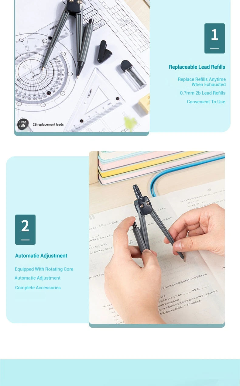 CowLost | deli-student-ruler-and-compass-set-for-drawing-multifunctional-learning |13
