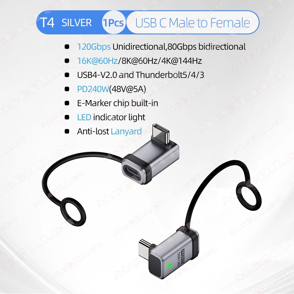 CowLost | product_id-usb4-2-0-pd-240w-5a-usb-c-to-usb-c-straight-angle-charger-adapter-120gbps-16k-60hz |24