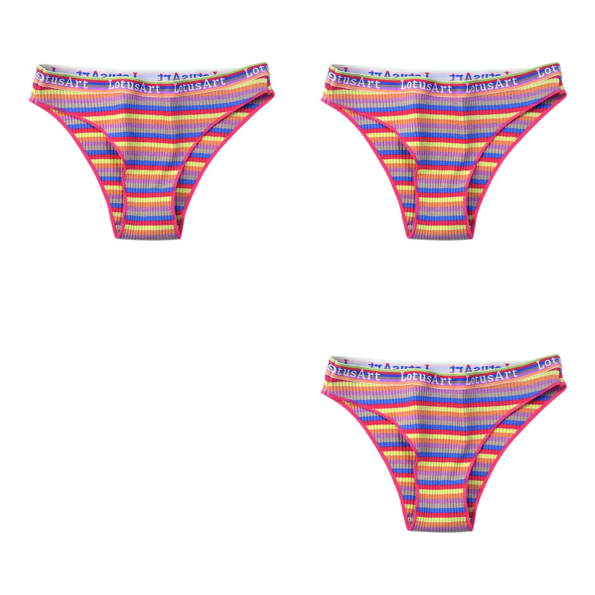 CowLost | product_id-3pcs-women-s-low-waist-striped-cotton-briefs-m-xxl-breathable-panties |35