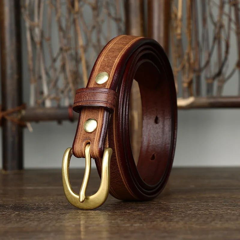 CowLost | 2-4cm-width-copper-buckle-cowskin-genuine-leather-belts-for-women |13