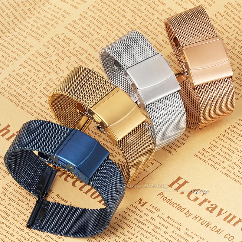 CowLost | product_id-milanese-stainless-steel-watch-band-12-24mm-universal-strap-with-folding-buckle-in-black-gold-rose-gold-steel |3