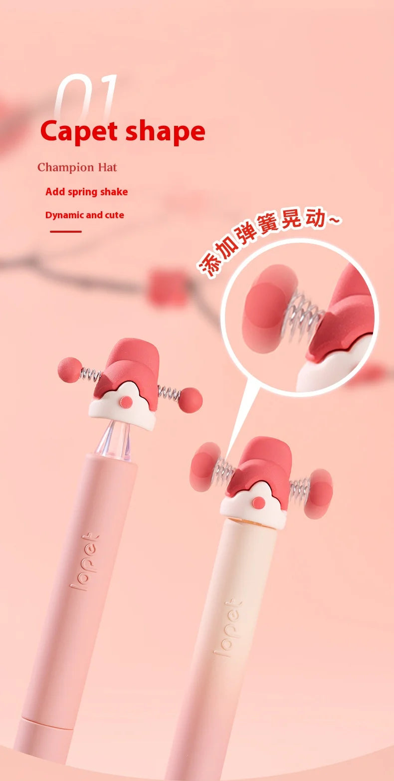 CowLost | product_id-4pcs-lopet-kawaii-lucky-hat-gel-pens-0-5mm-st-tip-quick-drying-refillable-large-capacity-ideal-for-school-exams |8