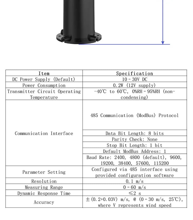 CowLost | 3d-printer-accessories-zts-3000-wind-speed-direction-sensor-rs485-4-20ma-for-outdoor-weather-monitoring |13