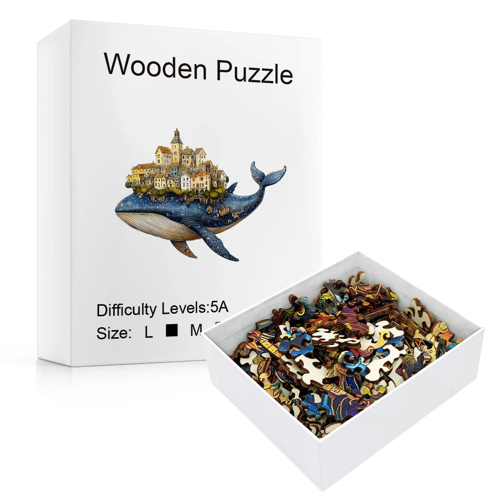 CowLost | product_id-artisan-whale-castle-wooden-jigsaw-puzzle-handcrafted-animal-village-intermediate-portable-marine-wall-art-game |4