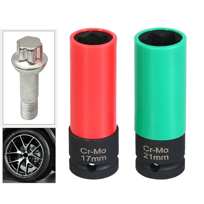 17mm 21mm Universal Wheel Lock Nut Removal Socket Wrench