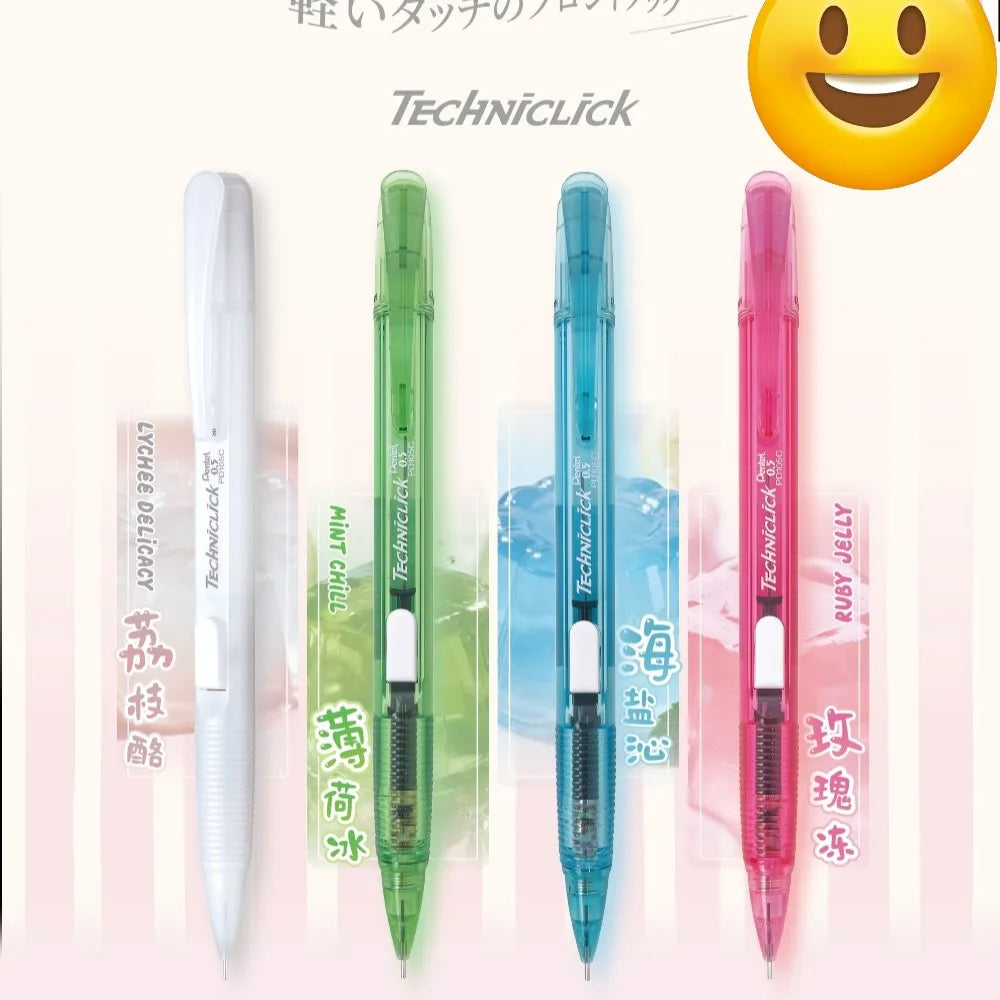 CowLost | product_id-pentel-pd105t-0-5mm-mechanical-pencil-break-resistant-lead-color-blocked-transparent-side-smooth-writing |1