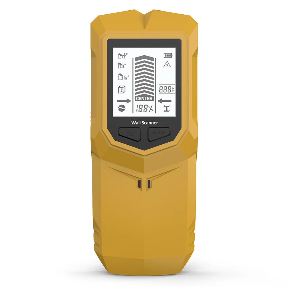 HW-910 Handheld 6-in-1 Wall Metal Detector Stud AC Wire Pipe Wooden Beam Finder with LCD Display