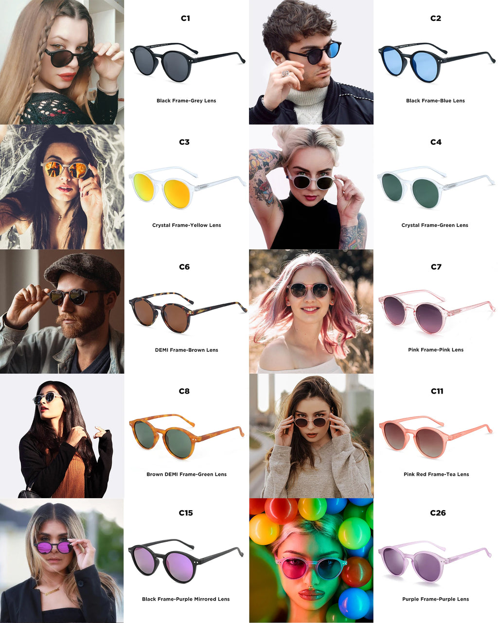 CowLost | zenottic-s-size-retro-circular-polarized-sunglasses |10