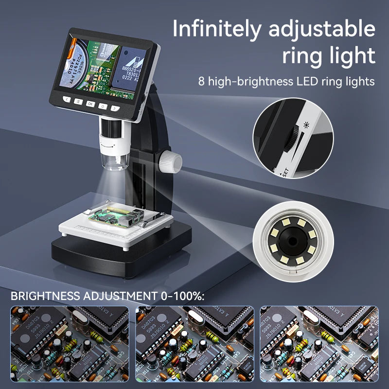 CowLost | product_id-1080p-4-3-lcd-digital-microscope-1000x-magnification-with-adjustable-carrier-table-for-pcb-repair-and-welding |3