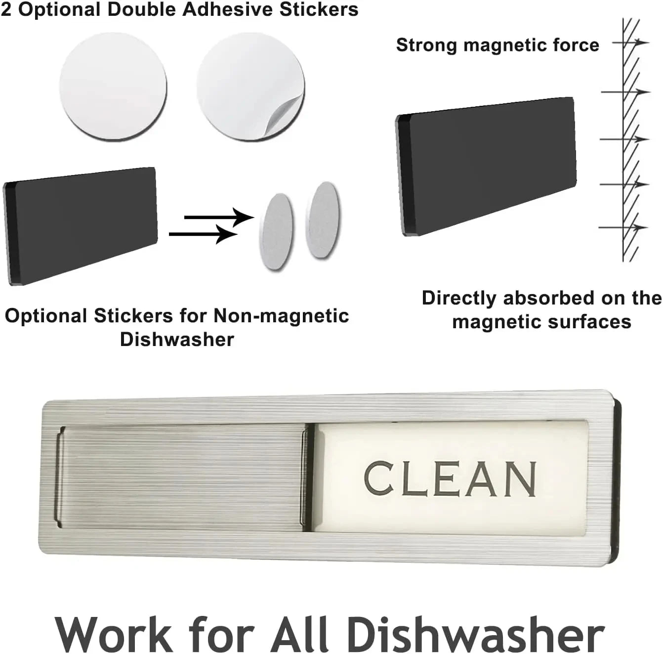 CowLost | decor-product_id-stainless-steel-dishwasher-magnet-clean-dirty-sign-non-scratch-kitchen-decor |5