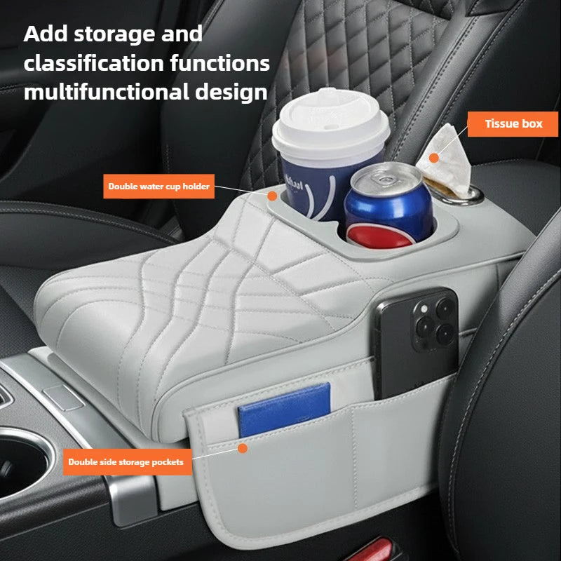 CowLost | product_id-car-armrest-cushion-with-2-side-pockets-2-cup-holders-tissue-box-cover |5