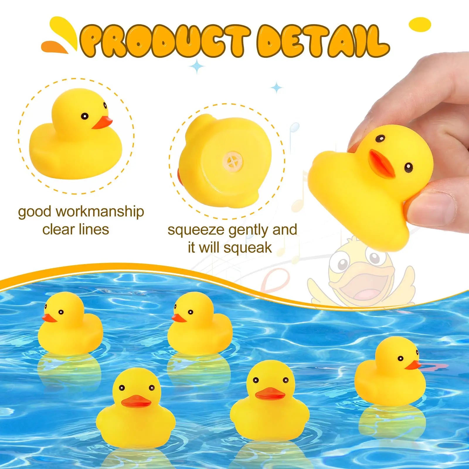 CowLost | product_id-1-100-pcs-yellow-squeaky-rubber-ducks-for-party-favors-prizes-and-car-decor |3
