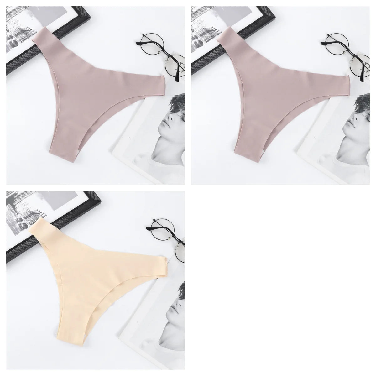 CowLost | product_id-3pcs-women-ice-silk-seamless-low-rise-v-waist-quick-dry-briefs-s-l |20