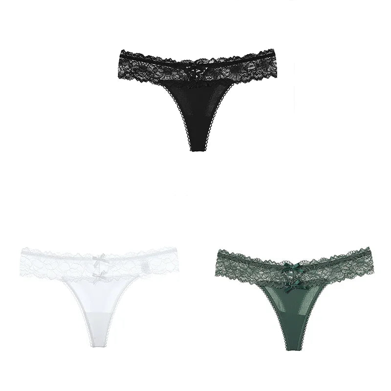 CowLost | womens-bow-lace-panties-french-style-sexy-lace-hollow-underwear |13
