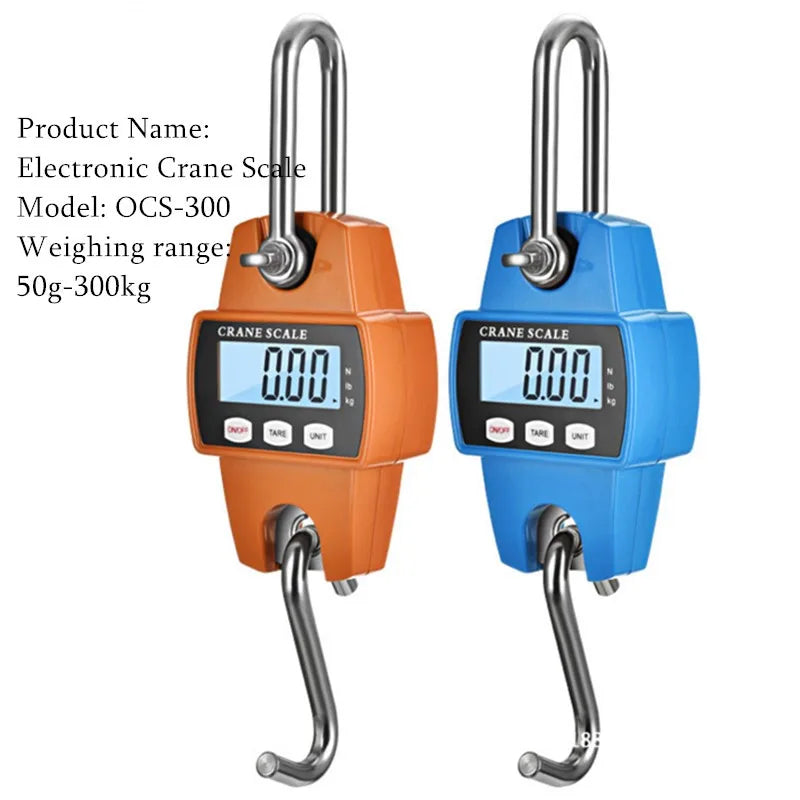 JUANJUAN Digital Crane Scale 300kg-500kg Heavy Duty Hanging Hook Portable Stainless Steel