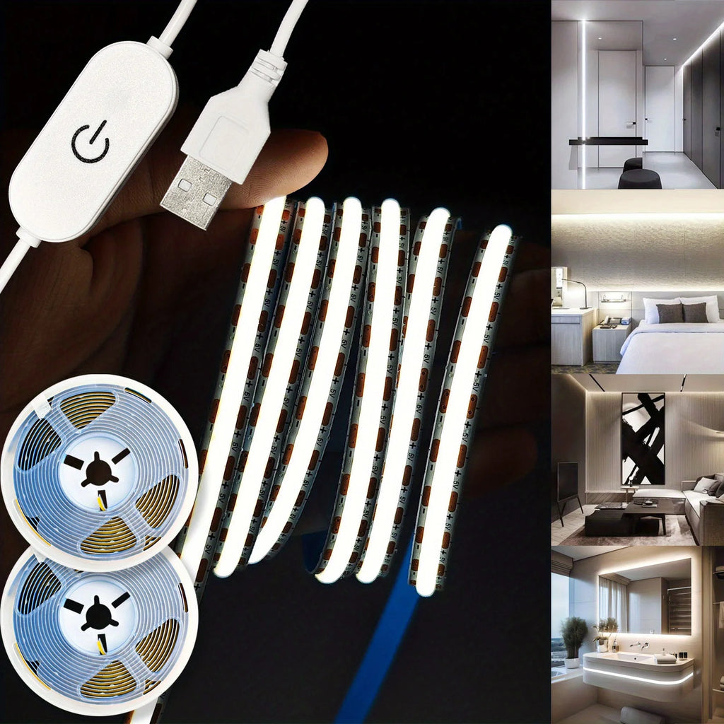 CowLost | tv-led-backlight-strips-bars-product_id-5v-usb-cob-led-touch-dimmable-flexible-light-strip-for-home-decoration |8