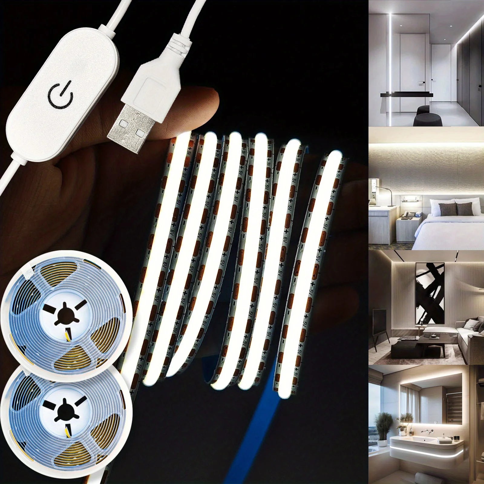 CowLost | tv-led-backlight-strips-bars-product_id-5v-usb-cob-led-touch-dimmable-flexible-light-strip-for-home-decoration |8