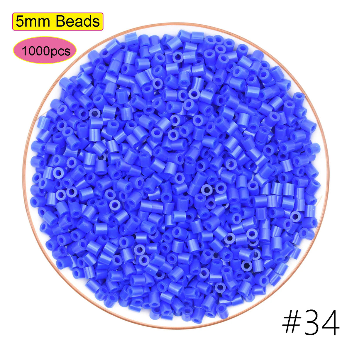 1000PCS 5MM Mixed Color Hama Beads DIY Gift Children's Toy Supplement OPP Bag