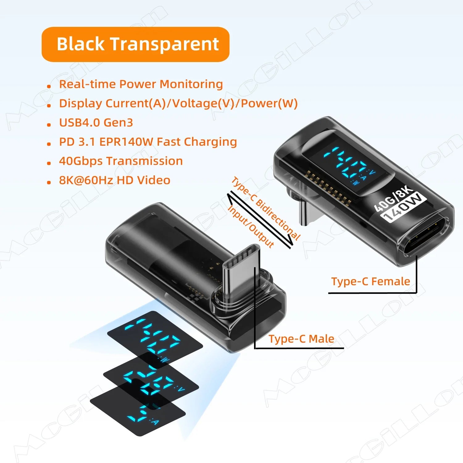 CowLost | product_id-transparent-led-usb4-0-type-c-to-c-otg-adapter-40gbps-8k-60hz-5a-fast-charging-140w-pd-for-iphone-16-15-macbook-pro |22