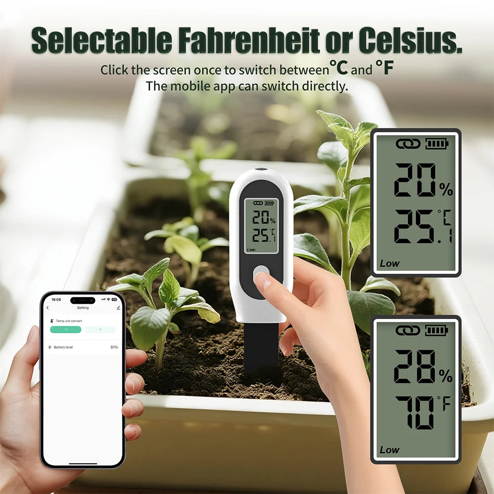 Tuya Zigbee 3-in-1 Soil Tester LCD Humidity Temperature Sunlight Meter Smart APP Monitor for Plants Garden