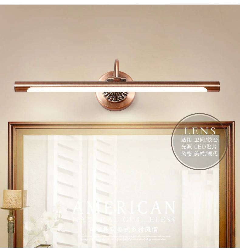 CowLost | product_id-red-bronze-8w-led-bathroom-wall-light-455mm-gold-european-mirror-lamp |10