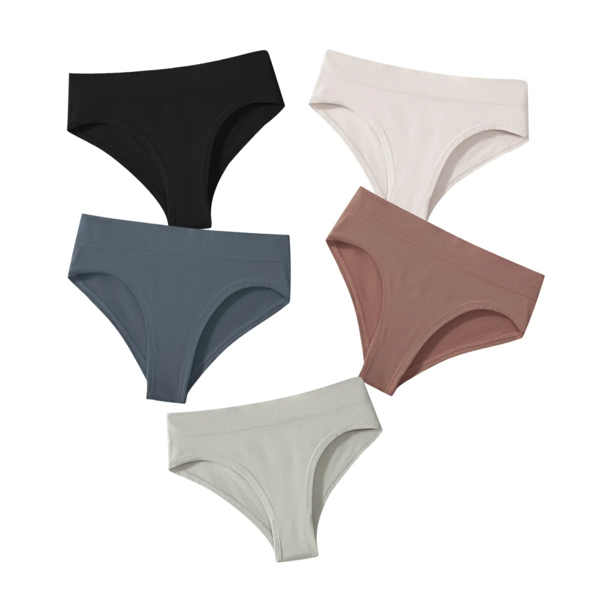 CowLost | product_id-5pcs-high-rise-seamless-women-s-solid-color-brief-panties-s-xxxl |26