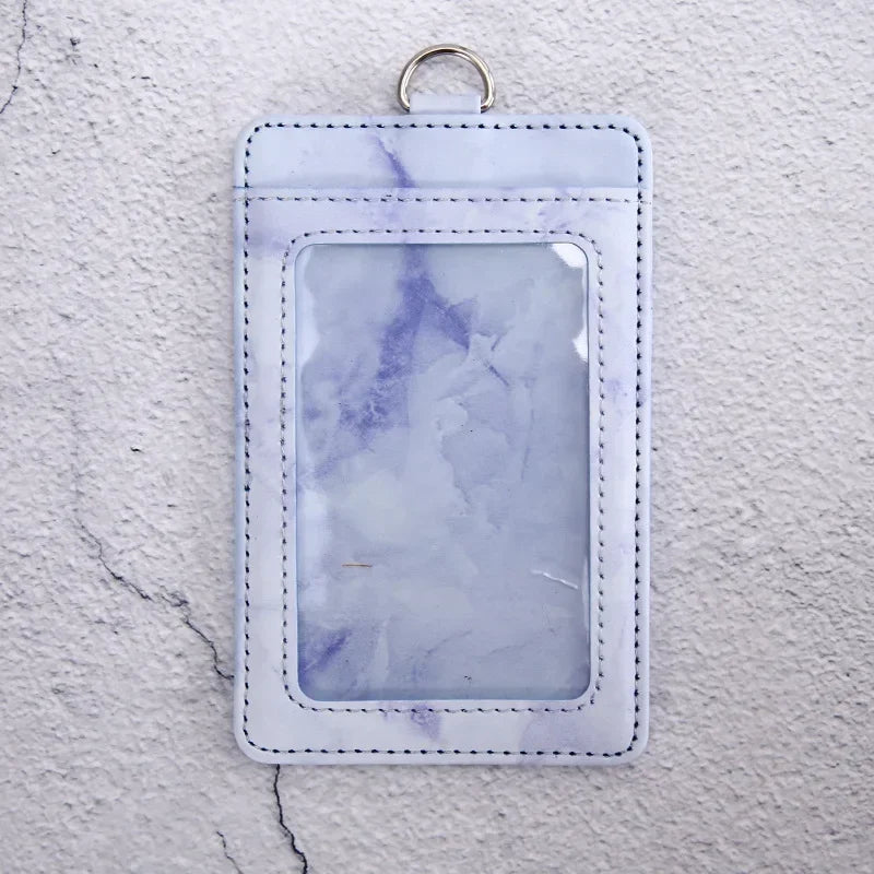 1 Pcs PU Leather Card Cover Work ID Name Badge Holder