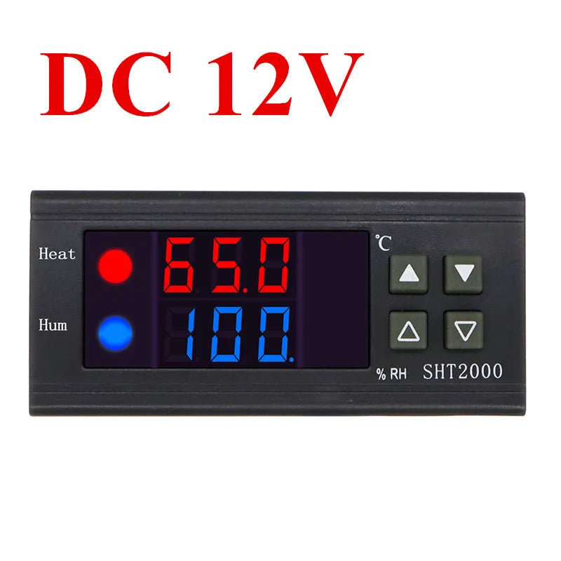 SHT2000 Temperature Humidity Controller DC 12V 24V AC 220V Thermostat Hygrometer for Home Fridge Incubator