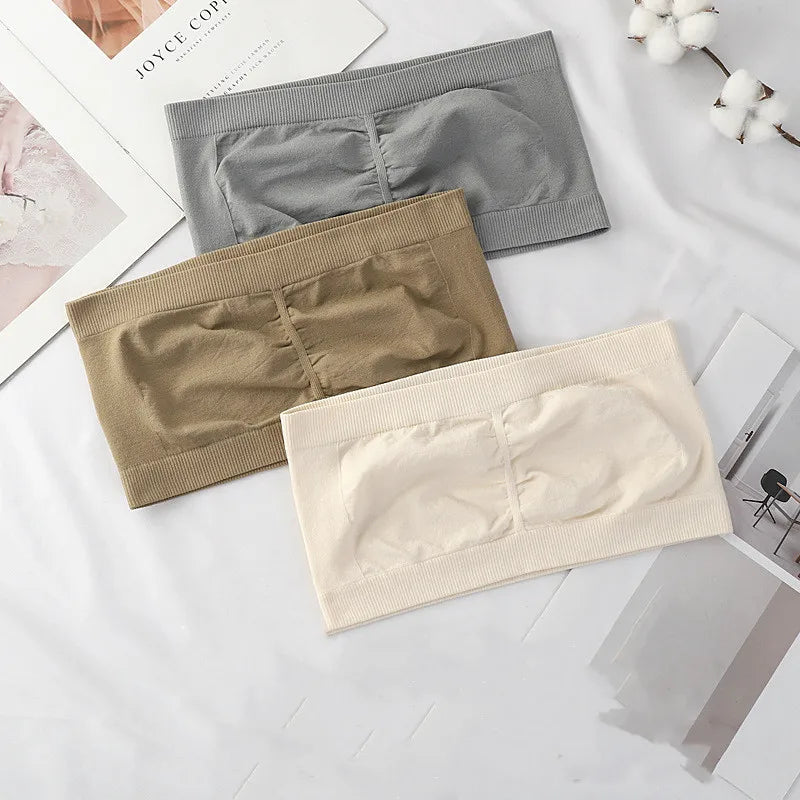 CowLost | seamless-tube-tops-women-strapless-bandeau-bra-crop-top-women-wire-free-underwear-no-pads-intimates |7