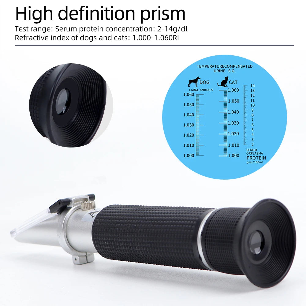 ATC Handheld Animal Serum Protein Refractometer 1.000-1.060RI for Cat Dog Urine Specific Gravity