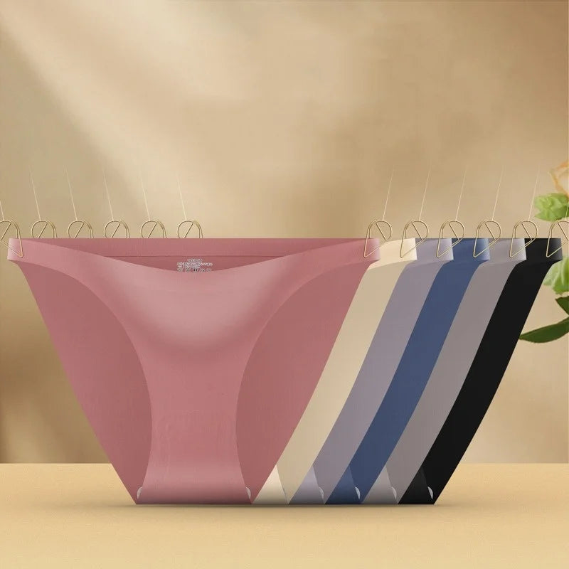CowLost | product_id-4pcs-women-s-seamless-low-rise-ultra-thin-ice-silk-briefs-solid-colors |5