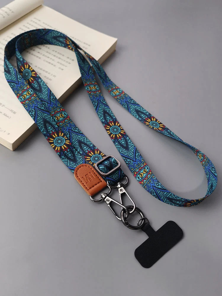 CowLost | uncategorized-adjustable-retro-totem-pattern-crossbody-cell-phone-lanyard |13