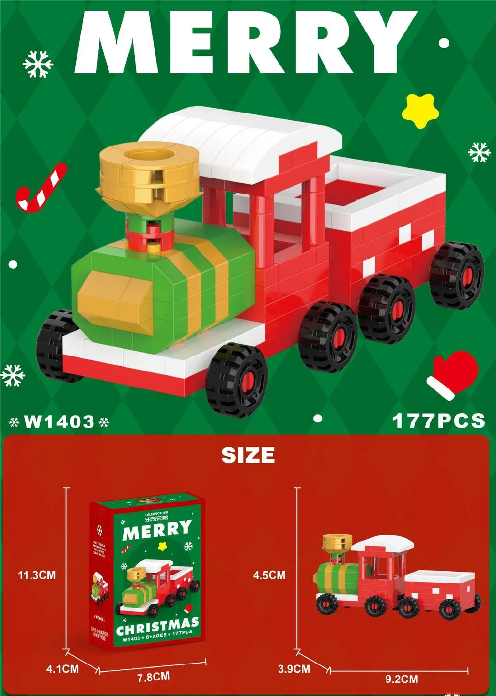 Christmas Micro Building Block Set Santa Claus Reindeer Puzzle Toy for Kids