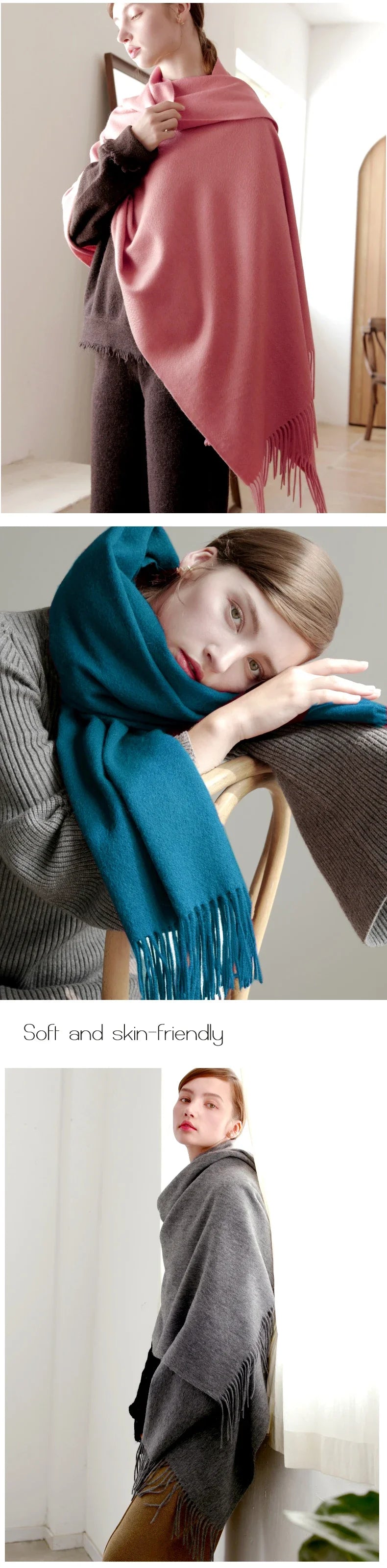 CowLost | wool-scarf-women-thick-cashmere-winter-scars |11